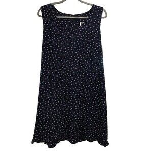 Maternity Dress XL Tomorrow's Mother Navy Blue & Purple Polka Dot Maxi Summer